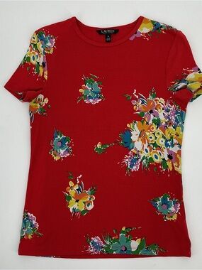 Ralph Lauren Ladies Floral Short-Sleeve Crew Neck Tee